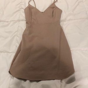 Tight mini dress, nude/mauve